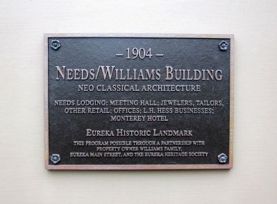 Needs/Williams Building Marker image. Click for full size.