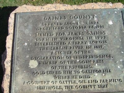 Gaines County Marker image. Click for full size.