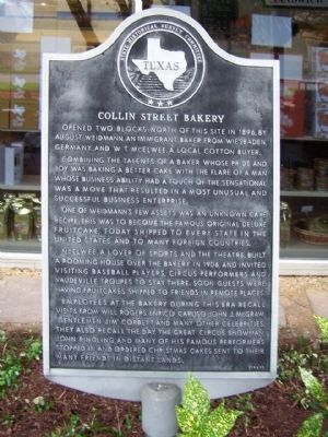 Collin Street Bakery Marker image. Click for full size.