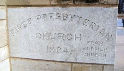 First Presbyterian Church Cornerstone. Click for full size. First Presbyterian Church Cornerstone image. Click for full size.