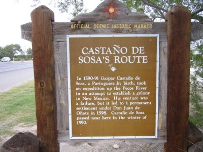 Castaño de Sosa’s Route Marker. Click for full size. Castaño de Sosa’s Route Marker image. Click for full size.