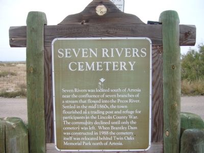 Seven Rivers Cemetery Marker. Click for full size. Seven Rivers Cemetery Marker image. Click for full size.