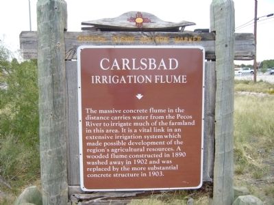 Carlsbad Irrigation Flume Marker. Click for full size. Carlsbad Irrigation Flume Marker image. Click for full size.