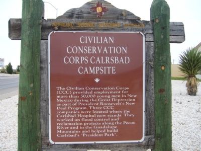 Civilian Conservation Corps Carlsbad Campsite Marker image. Click for full size.