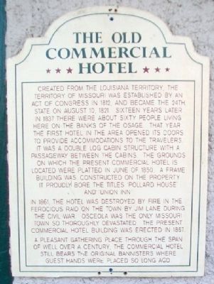 The Old Commercial Hotel Marker image. Click for full size.