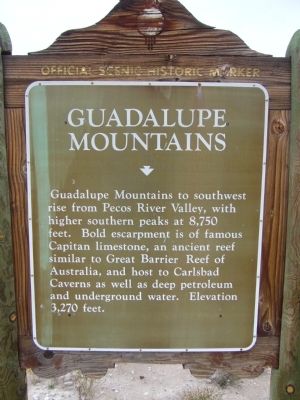 Guadalupe Mountains Marker image. Click for full size.