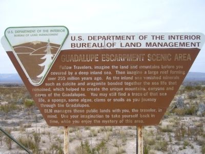 Guadalupe Escarpment Scenic Area Marker image. Click for full size.