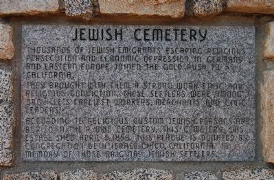 Jewish Cemetery Marker image. Click for full size.