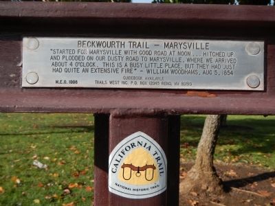 Beckwourth Trail – Marysville Marker. Click for full size. Beckwourth Trail – Marysville Marker image. Click for full size.