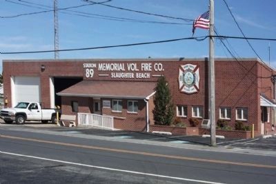 The Memorial Vol. Fire Co. and  Marker along Bay Avenue (County Road 204), image. Click for full size.