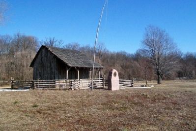 La Charrette Marker and Reconstructed House. Click for full size. La Charrette Marker and Reconstructed House image. Click for full size.