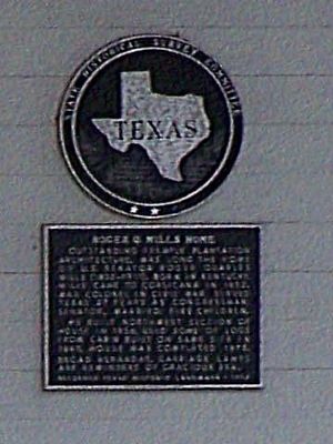 Roger Q. Mills Home Marker image. Click for full size.
