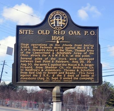 Site: Old Red Oak P.O. 1864 Marker image. Click for full size.