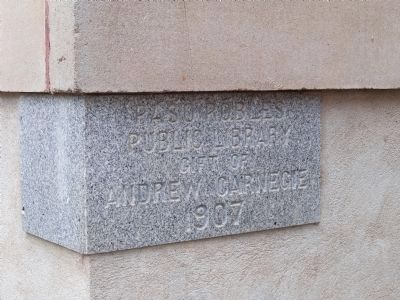Carnegie Library Cornerstone image. Click for full size.