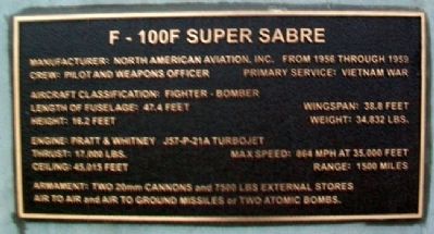 F-100F Super Sabre Marker. Click for full size. F-100F Super Sabre Marker image. Click for full size.
