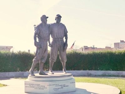 Jackie Robinson and Pee Wee Reese Monument Marker. Click for full size. Jackie Robinson and Pee Wee Reese Monument Marker image. Click for full size.