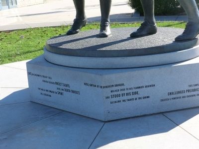 Jackie Robinson and Pee Wee Reese Monument Marker. Click for full size. Jackie Robinson and Pee Wee Reese Monument Marker image. Click for full size.