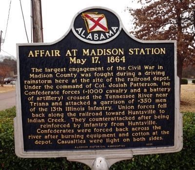Affair at Madison Station / Affair at Indian Creek Ford Marker - Affair at Madison Station [Front] image. Click for full size.