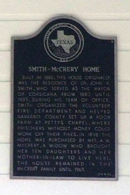 Smith-McCrery Home Marker. Click for full size. Smith-McCrery Home Marker image. Click for full size.