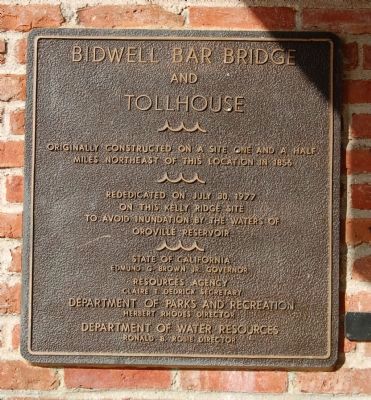 Bidwell Bar Bridge and Tollhouse Marker image. Click for full size.