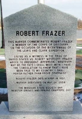 Robert Frazer Marker image. Click for full size.