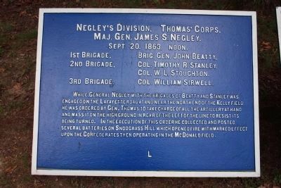 Negley's Division. Marker image. Click for full size.
