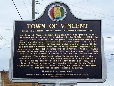 Town of Vincent Marker image. Click for full size.