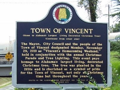 Town of Vincent Marker image. Click for full size.