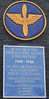 Corsicana Army Airfield Marker image. Click for full size.