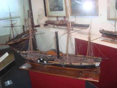Model of the paddle steamer Sphinx image. Click for full size.