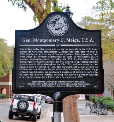 Gen. Montgomery C. Meigs, U.S.A. Marker image. Click for full size.