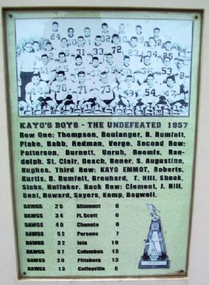 Kayo's Boys 1957 Marker. Click for full size. Kayo's Boys 1957 Marker image. Click for full size.