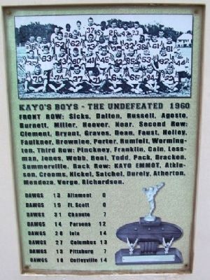 Kayo's Boys 1960 Marker. Click for full size. Kayo's Boys 1960 Marker image. Click for full size.