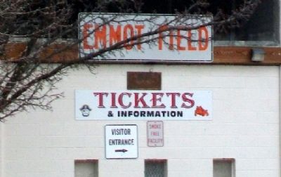 Emmot Field Sign Above Ticket Windows image. Click for full size.