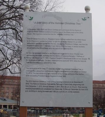 National Christmas Tree - signage, 2012 image. Click for full size.