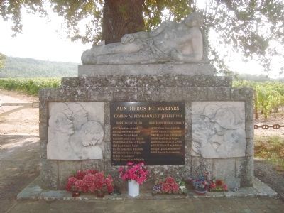 Aux Heros et Martyrs Tombes au Bessillon 27 Juillet 1944 Monument image. Click for full size.