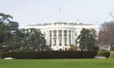 The White House - viewed from the Ellipse at the Kitchen Garden Marker image. Click for full size.