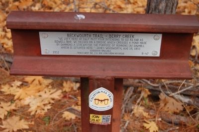 Beckwourth Trail – Berry Creek Marker image. Click for full size.