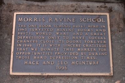 Morris Ravine School Marker. Click for full size. Morris Ravine School Marker image. Click for full size.