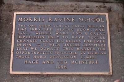 Morris Ravine School Marker image. Click for full size.