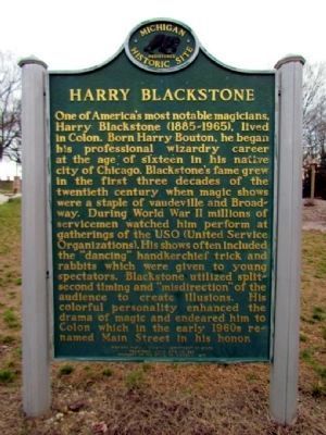 Harry Blackstone Marker. Click for full size. Harry Blackstone Marker image. Click for full size.