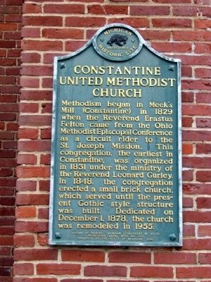 Constantine United Methodist Church Marker image. Click for full size.