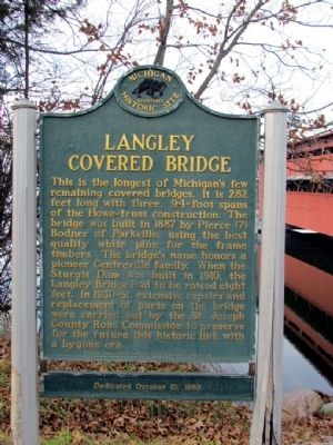 Langley Covered Bridge Marker image. Click for full size.