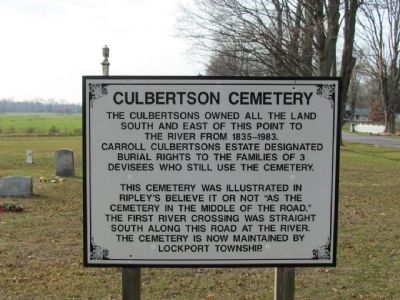 Culbertson Cemetery Marker. Click for full size. Culbertson Cemetery Marker image. Click for full size.