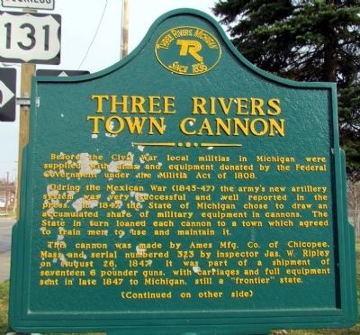 Three Rivers Town Cannon Marker image. Click for full size.