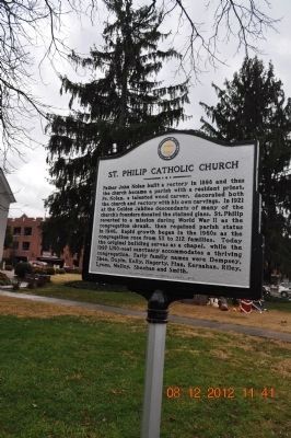 St. Philip Catholic Church Marker (side 2). Click for full size. St. Philip Catholic Church Marker (side 2) image. Click for full size.