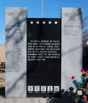 Hart County World War II & Korean War Memorial image. Click for full size.