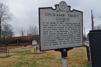 Chickasaw Treaty Council Marker. Click for full size. Chickasaw Treaty Council Marker image. Click for full size.