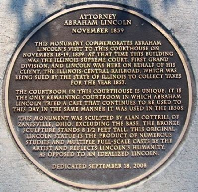 Attorney Abraham Lincoln Marker image. Click for full size.