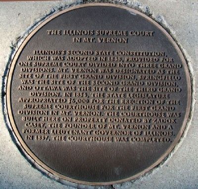 The Illinois Supreme Court in Mt. Vernon Marker image. Click for full size.